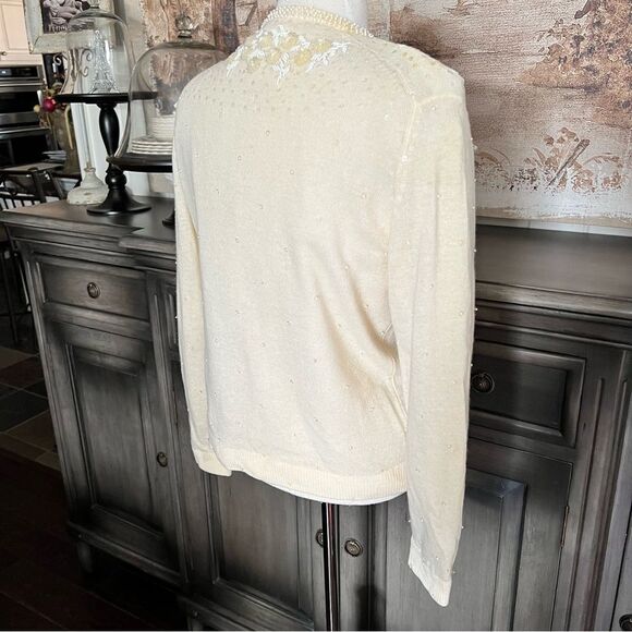 Vintage Beaded/sequins Cardigan Sweater size Medium - Picture 4 of 10
